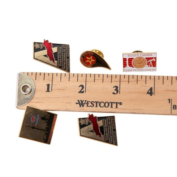 Vintage Texaco Esso Enamelled Pins Olympic Arts 1979 1988 Gold Games Retro x 5 - Picture 3 of 7